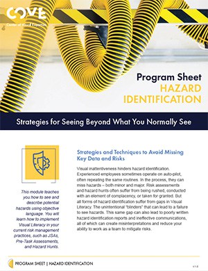 Hazard Identification Program Sheet